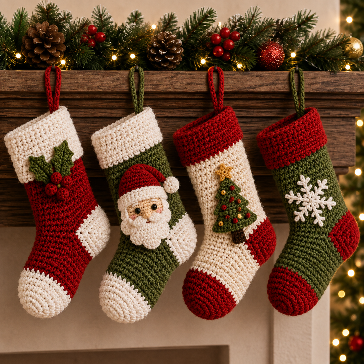 Amigurumi de Calcetines navideños